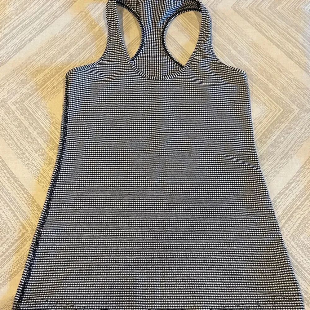 Lululemon Black and White Check Women's Racerback Tank Top